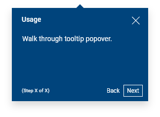 Blue colored multi step tooltip
